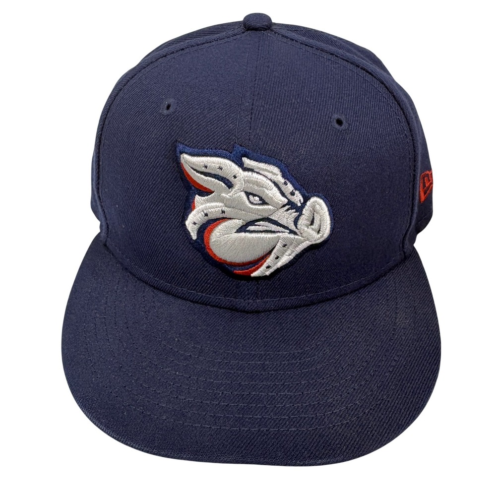 New Era 59FIFTY Lehigh Valley IronPigs Navy Blue Fitted Hat Size 7 MiLB Cap